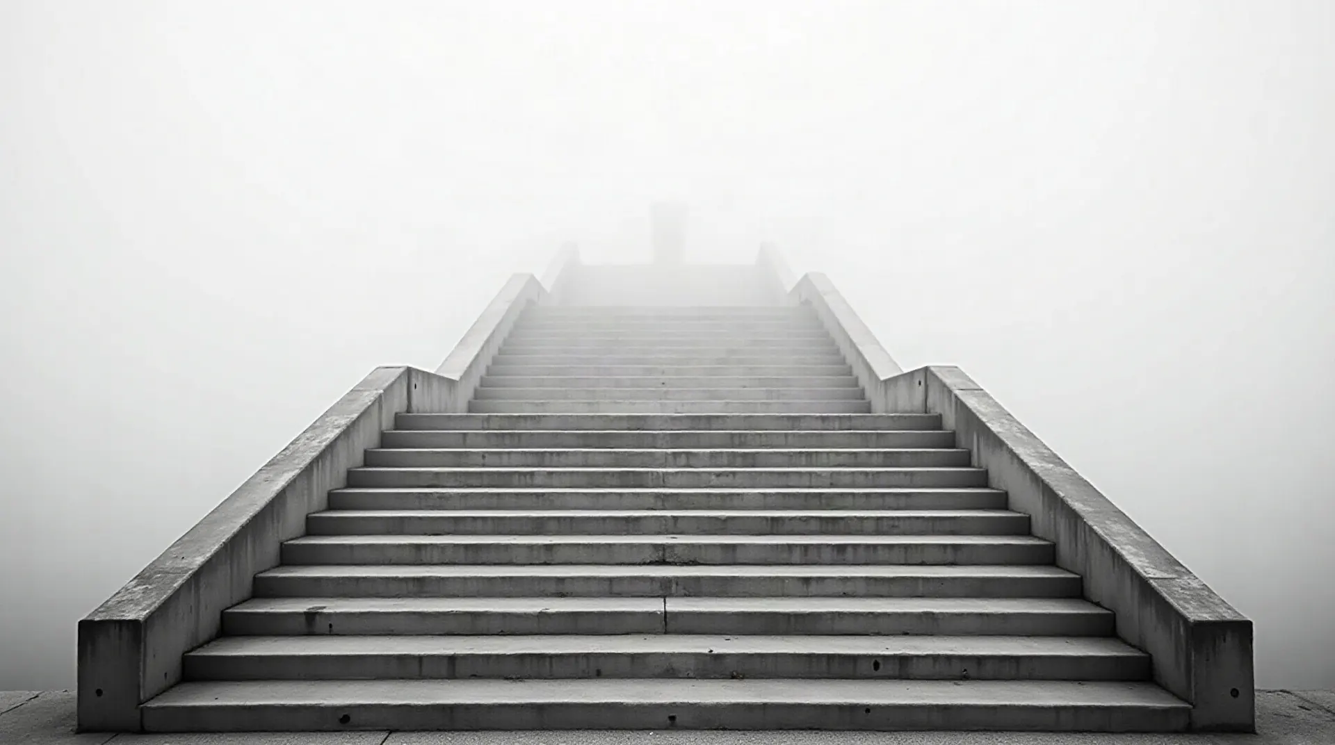 Treppe, die im Nebel verschwindet